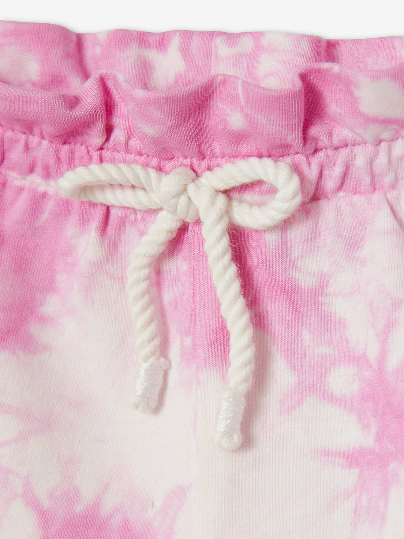 Vertbaudet Mädchen Baby Sweat-Shorts, Batikmuster Oeko-Tex - rosa