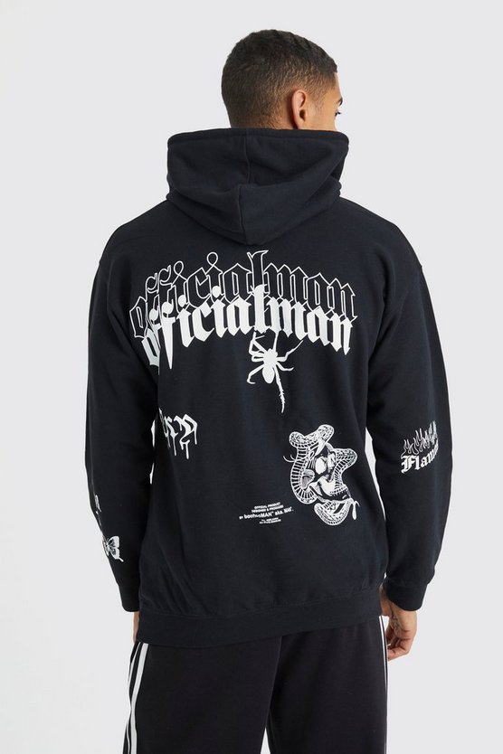 Oversize Hoodie mit Graffiti-Print
