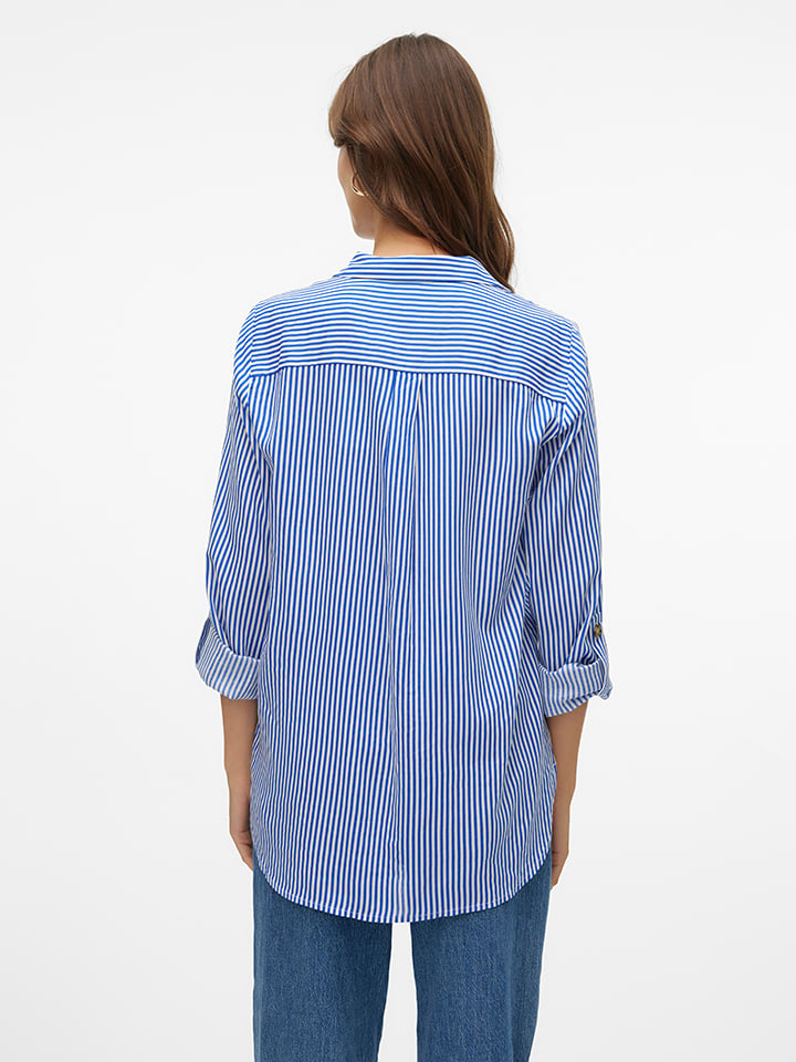 Vero Moda Bluse in Weiß/ Blau günstig kaufen XXL