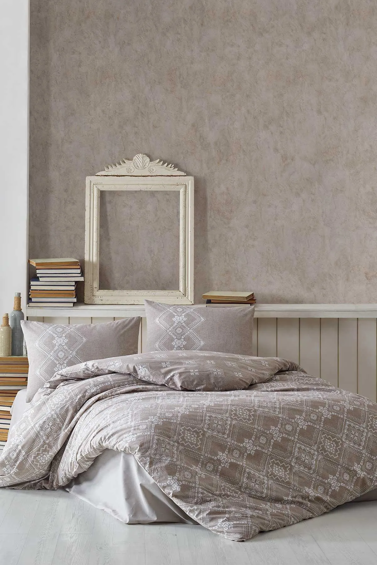 Elart  Bliss Spannbettbezug-Set für Einzelbett, 100 % natürliche Baumwolle, Ranforce, 3-teilig, Braun