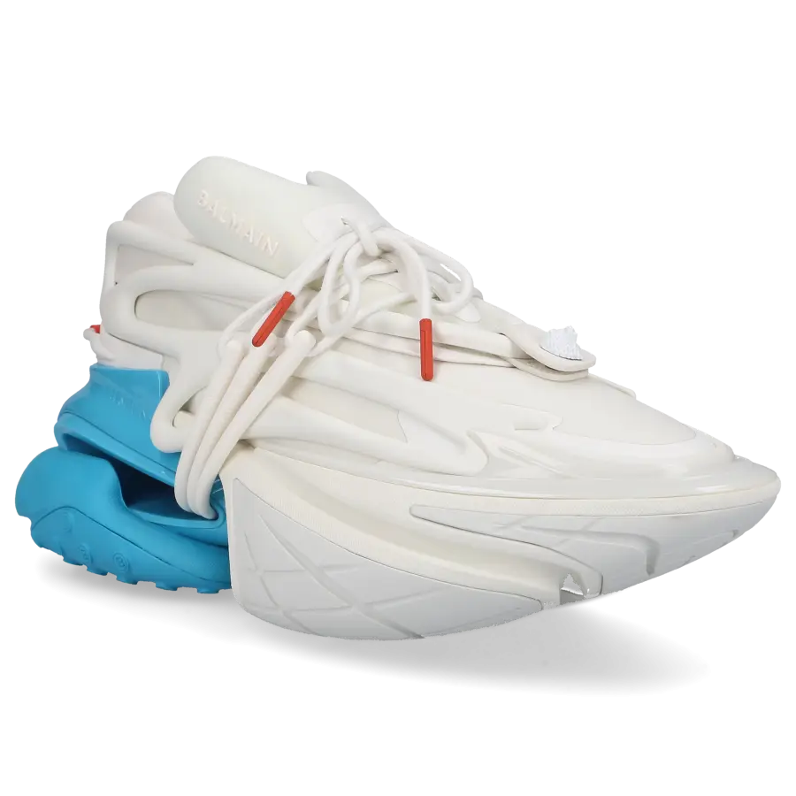 Balmain - Sneaker low UNICORN Kalbsleder Neopren - weiß