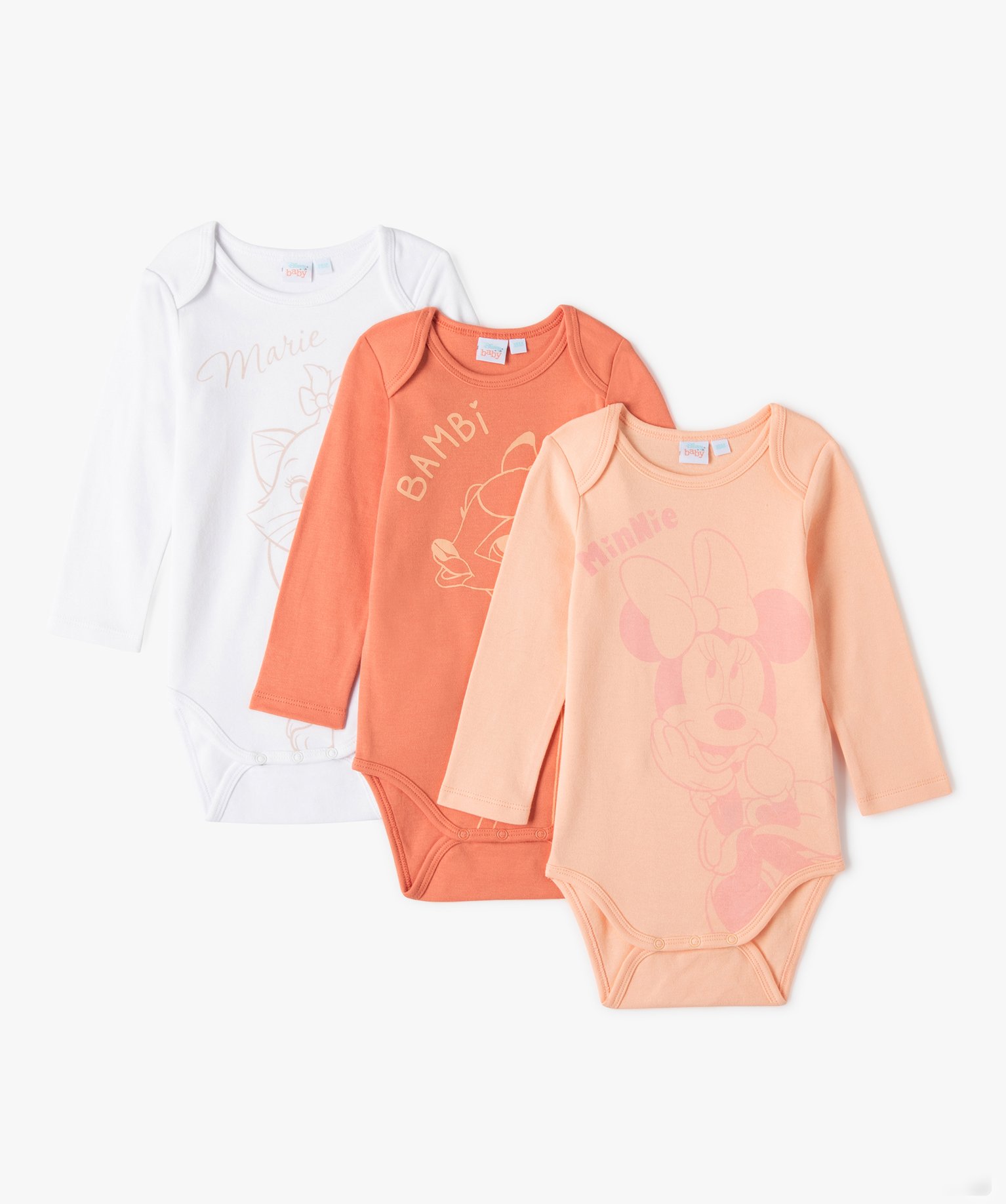 Body bébé fille à manches longues et col américain (lot ... rose | GEMO
