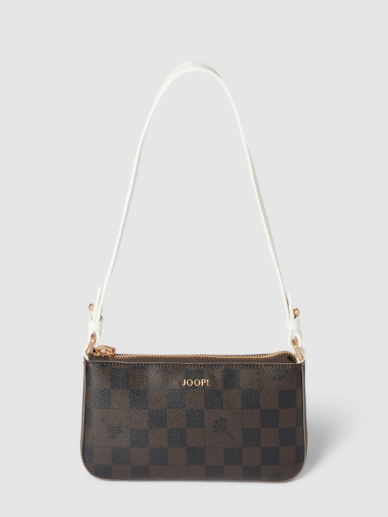 Pochette mit Label-Detail in weiß