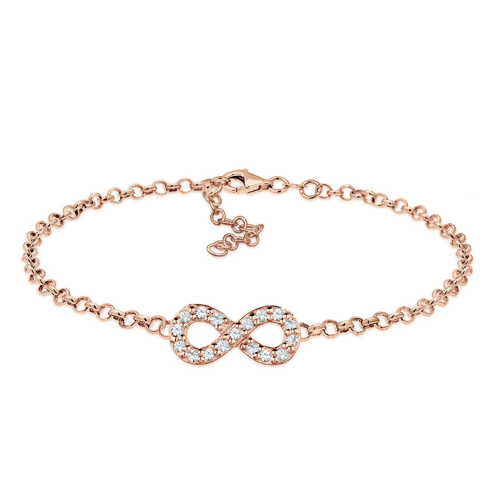 Elli Elli Bracelet Femme Symbole de l'Infini Basic avec Cristaux en Argent Sterling 92 Bracelet
