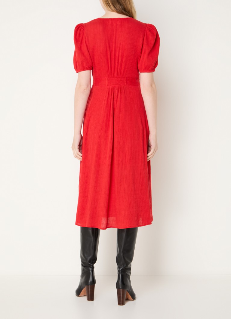 Rochie midi Stella de la ba&sh cu detalii ajurate.