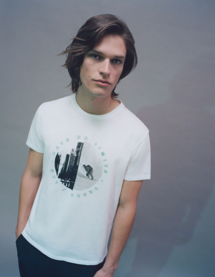 T-shirt blanc visuel buildings DRY FAST Homme