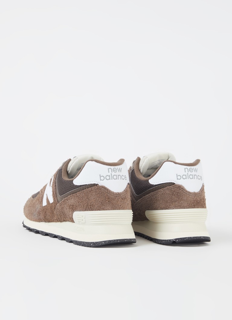 Teniși New Balance 574 din piele întoarsă cu detalii din plasă