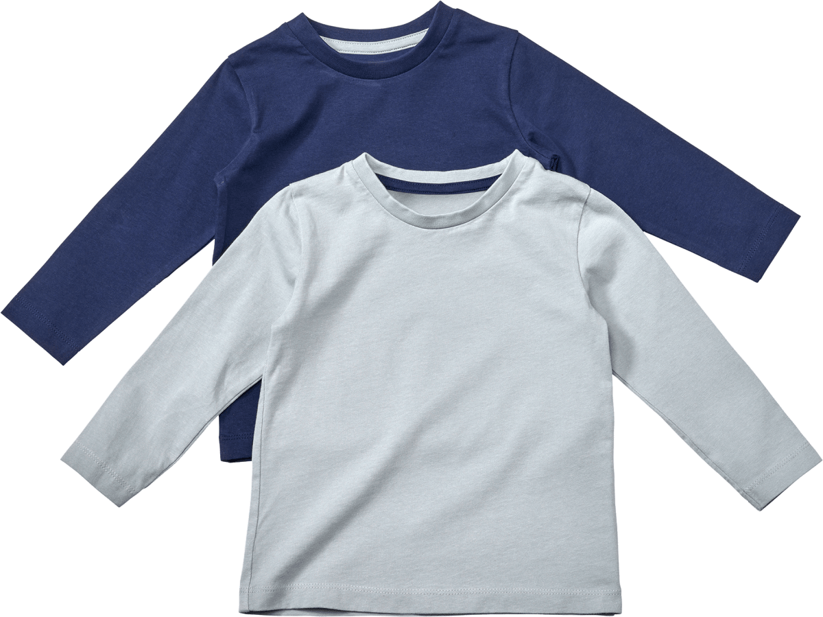 Langarmshirts, blau, Gr. 104, 2 St