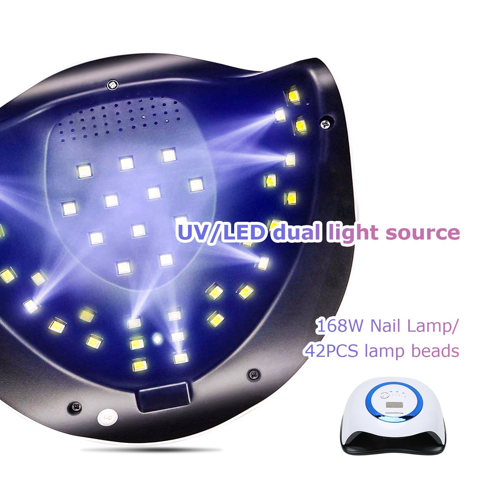 Yakimz Nagellacktrockner 168W LED UV Nagel Lampe Nageltrockner Nail Lampe mit 4 Timer