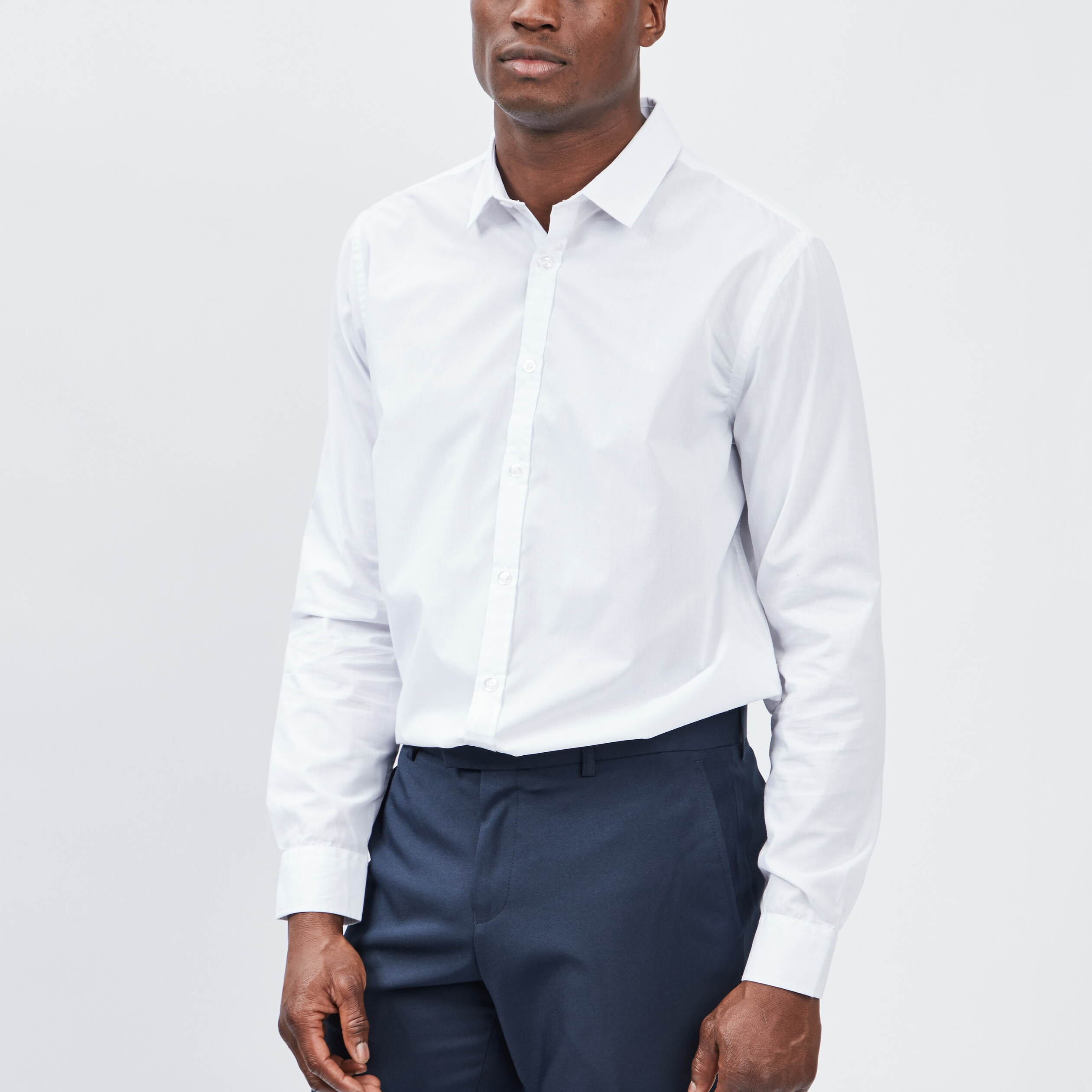 Chemise manches longues Studio blanc homme | La Halle