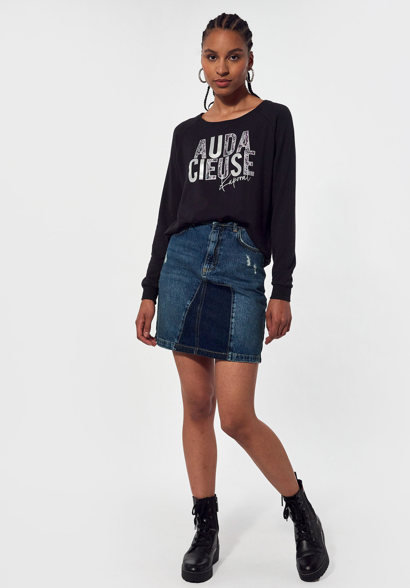 LITA   Jupe en jean Femme en 100% coton