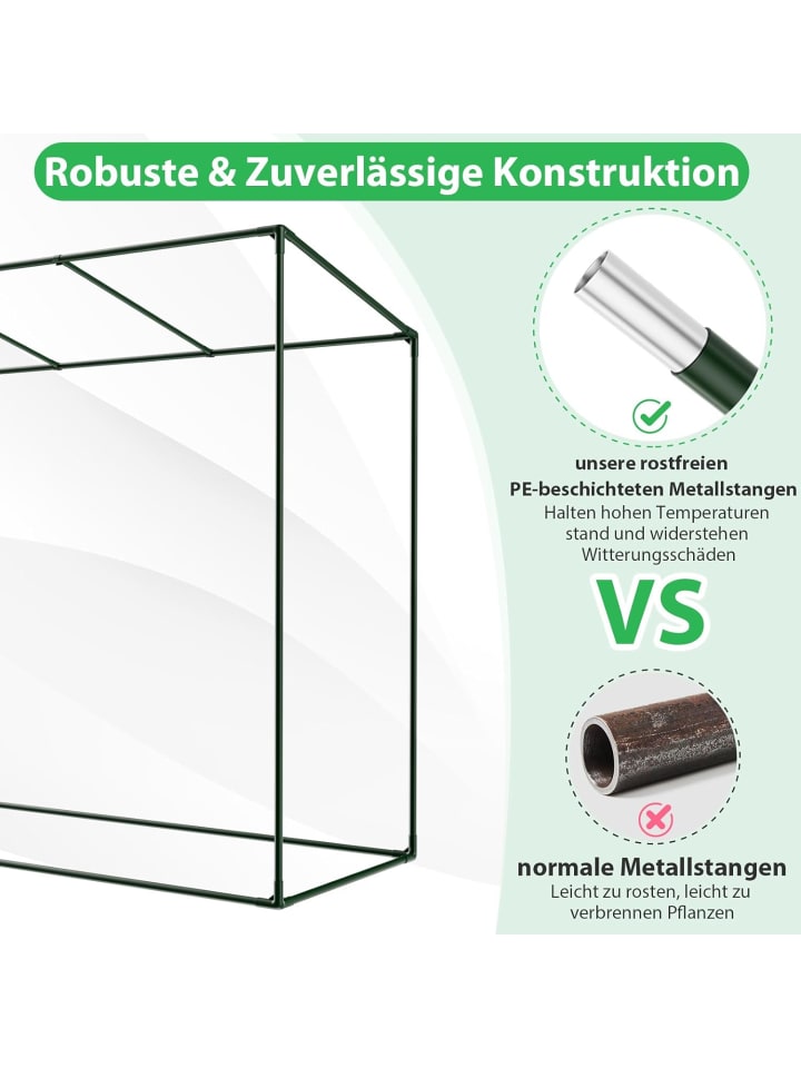 COSTWAY Gewächshaus 200x77x169cm in Grün günstig kaufen onesize
