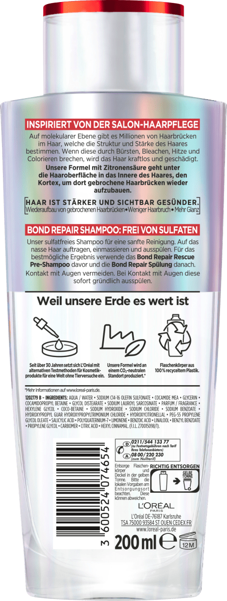 Shampoo Bond Repair Anti-Haarschäden, 200 ml