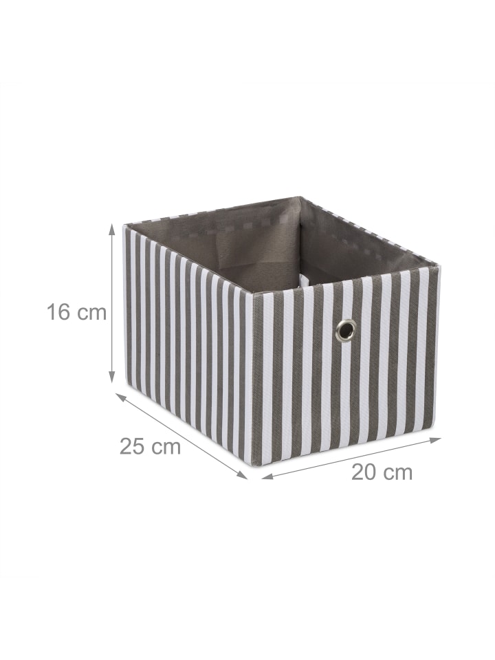relaxdays 2 x Aufbewahrungsbox in Grau/ Weiß - (B)20 x (H)16 x (T)25 cm günstig kaufen onesize