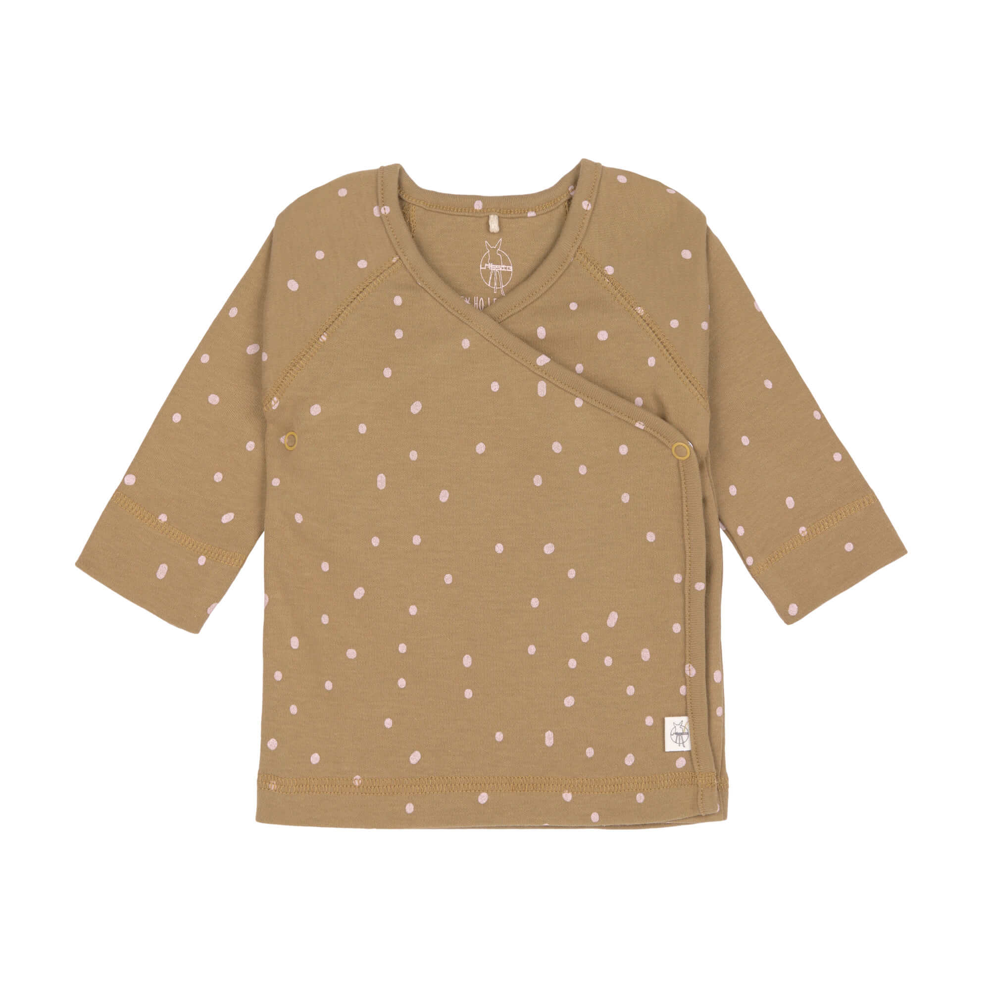 Baby Wickelshirt - Bio Baumwolle, Dots, Curry