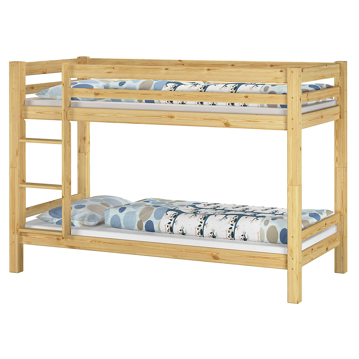 Etagenbett 90x200 Kiefer massiv mit  Rollrost und Matratzen