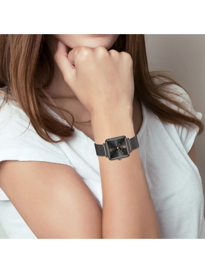 Eastside NY Damen Quarzuhr anthrazit Edelstahl anthrazit in anthrazit günstig kaufen 20 cm