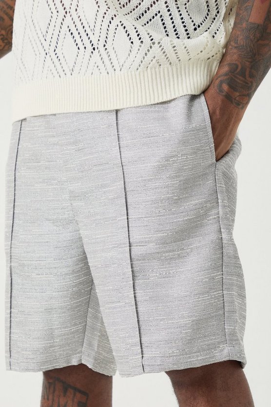 Plus strukturierte Shorts mit Naht