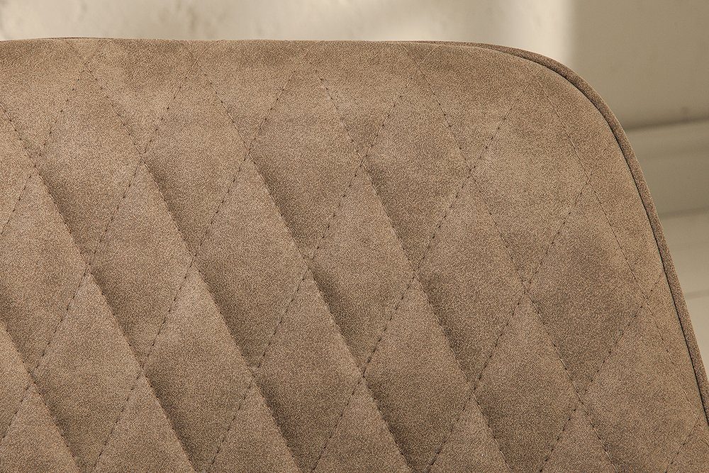 riess-ambiente Polsterstuhl PALERMO taupe / schwarz (Einzelartikel, 1 St), Esszimmer · Microfaser · Metall · mit Armlehne · Retro