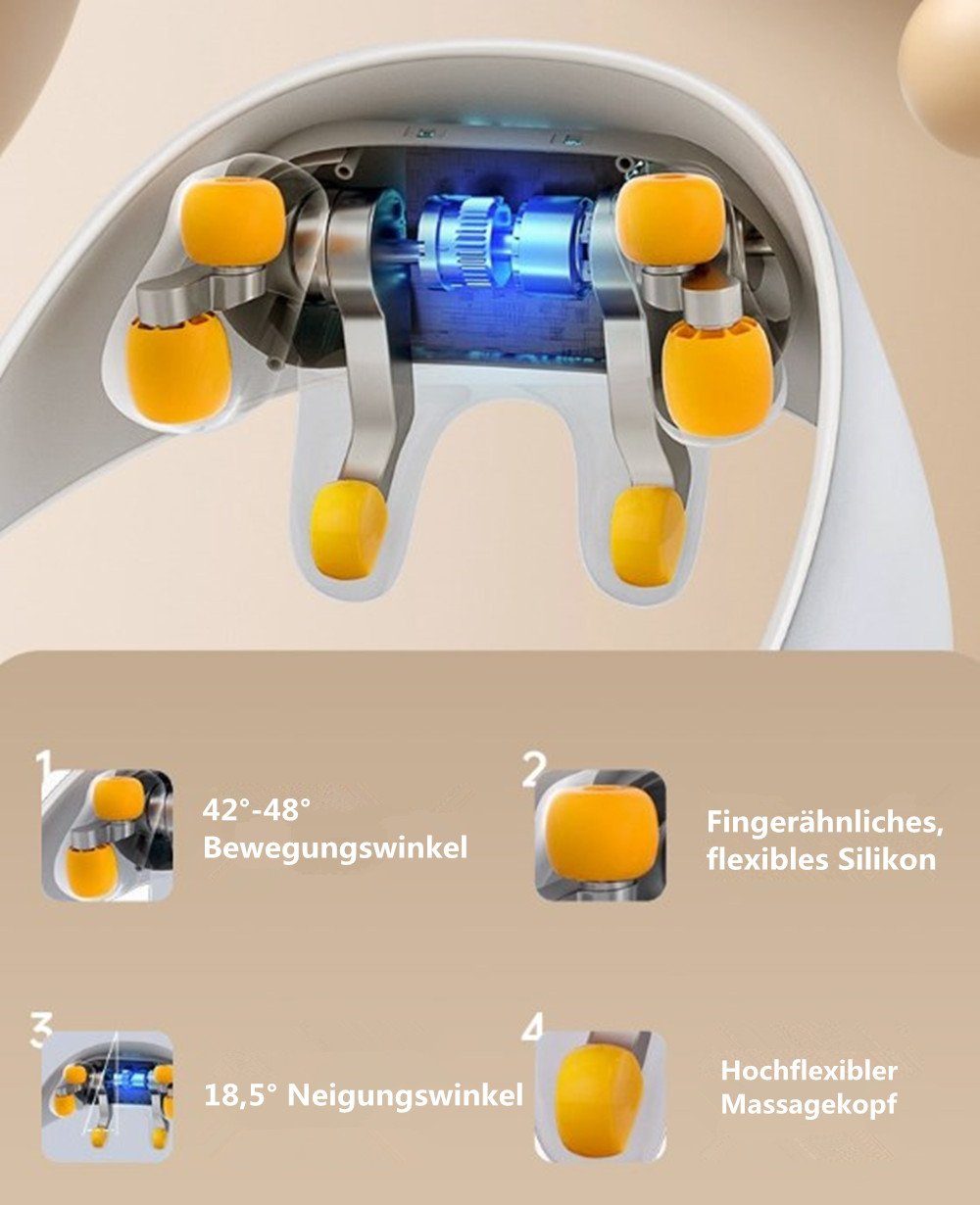 autolock Bandmassagegerät Nackenmassagegerätr, Shiatsu Nackenmassagegerät, mit Ruecken, Schulter Massage,Muskelschmerzlinderung für Nacken,Rücken Schulter