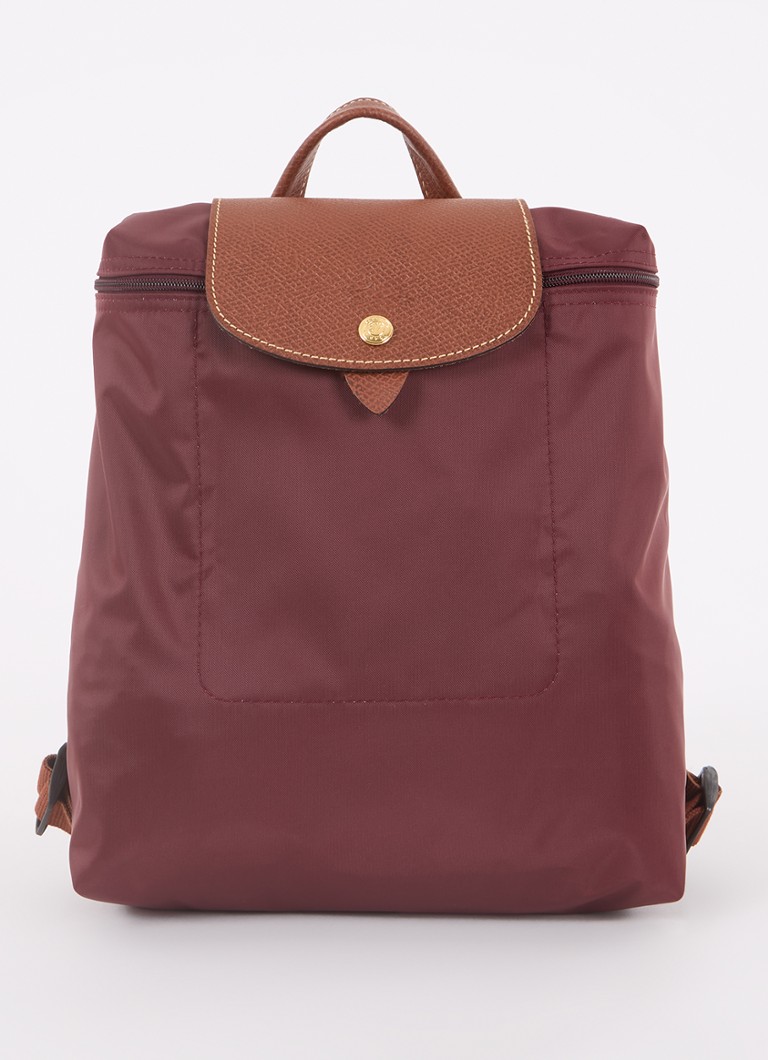 Longchamp Le Pliage Original reppu M nahkayksityiskohdilla