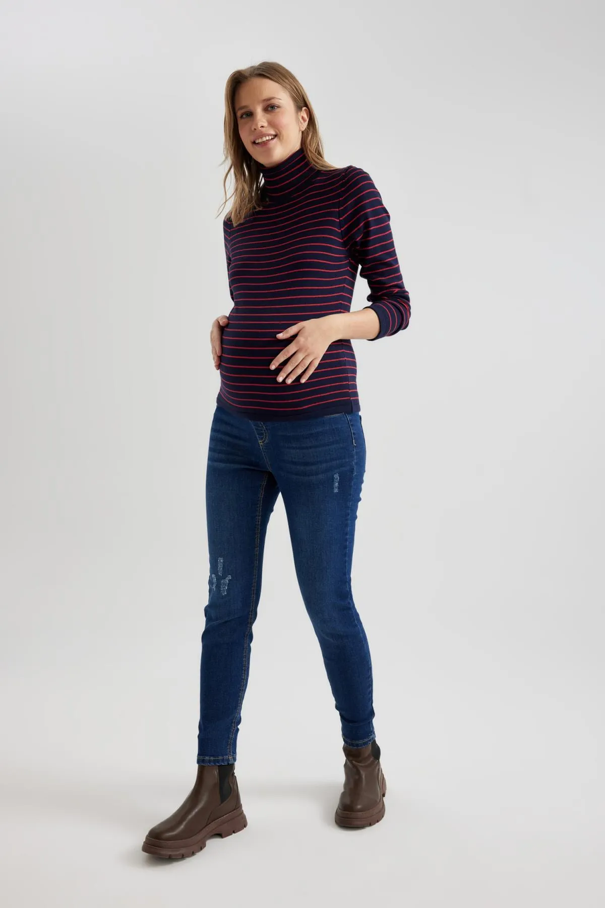 DeFacto  Skinny Fit, extra enge Passform, normale Taille, extra schmales Bein, Umstands-Jeanshose
