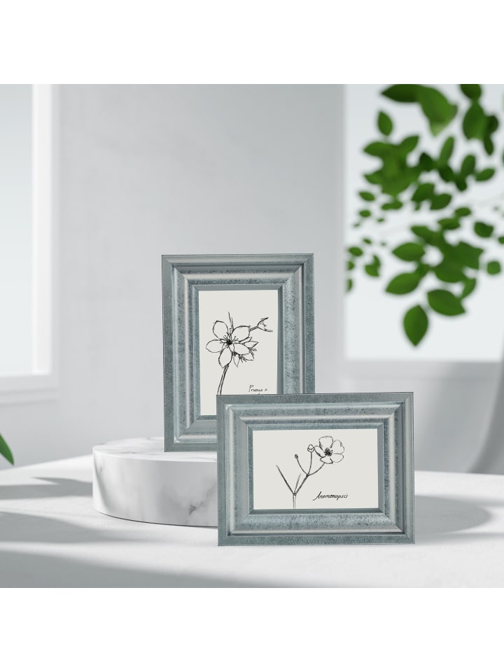 relaxdays 2 x Bilderrahmen in Silber - 13 x 18 cm günstig kaufen onesize