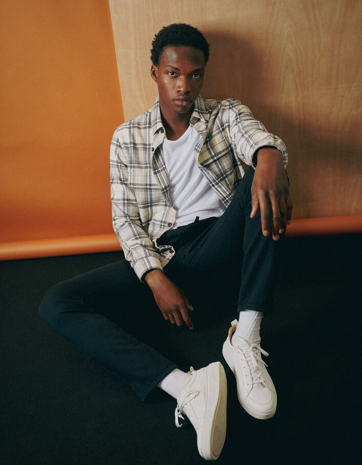 Chemise REGULAR vison à motif carreaux Homme