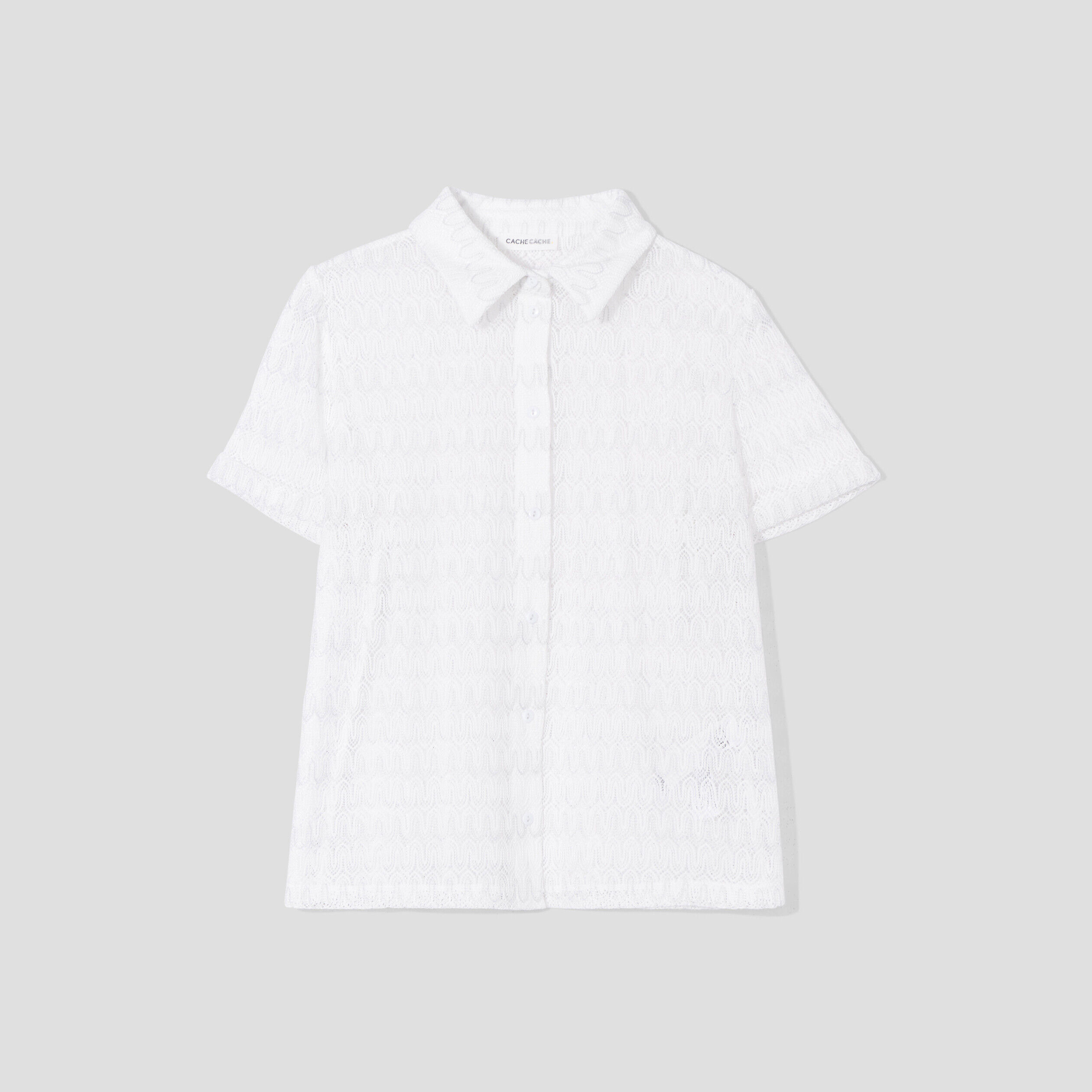 Chemise manches courtes ecru femme | Cache Cache