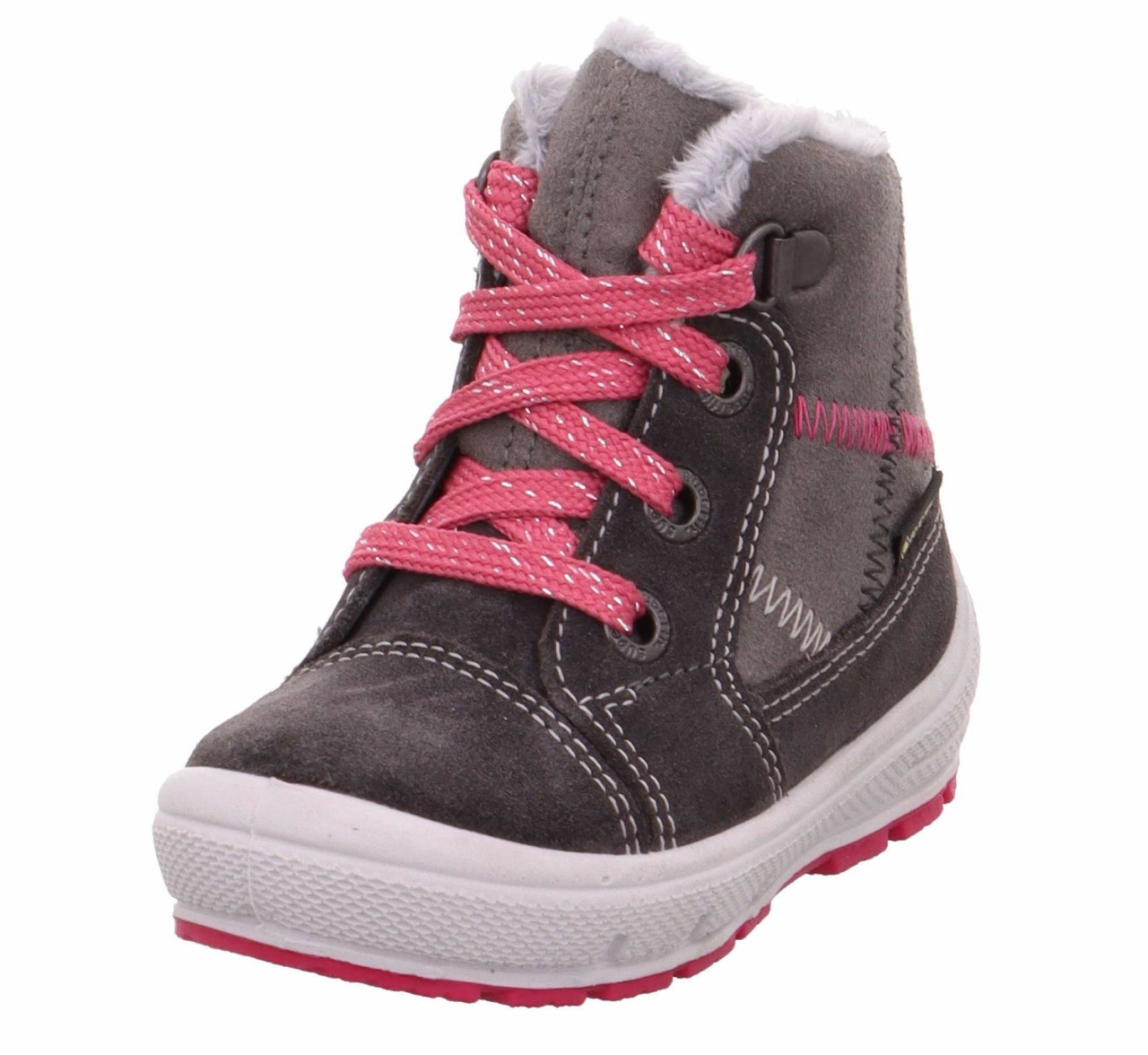 SUPERFIT Stiefel Mädchen grau Stiefelette Leder  GROOVY