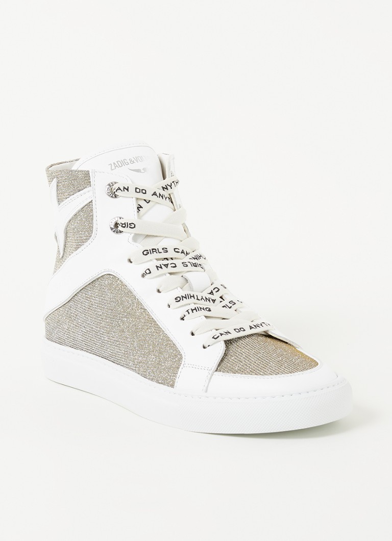 Zadig&Voltaire  1747 High Flash sneaker met leren details en lurex