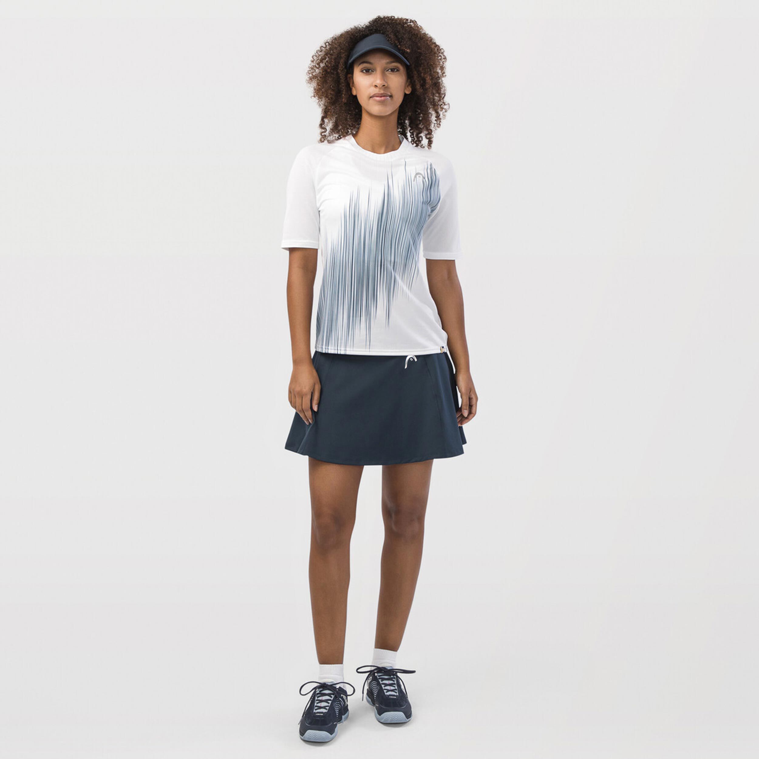 Performance T-Shirt Damen - Weiß, Dunkelblau