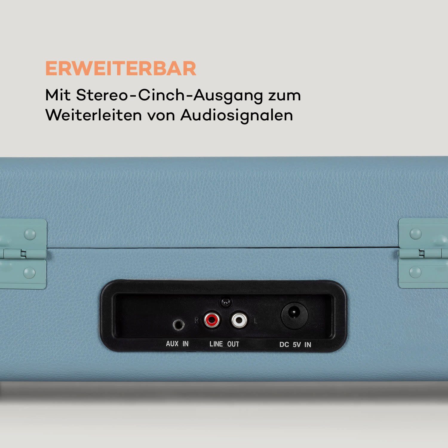 Auna Peggy Sue BT Plattenspieler (Riemenantrieb, Bluetooth, Schallplattenspieler Retro mit Lautsprecher Vinyl Plattenspieler)