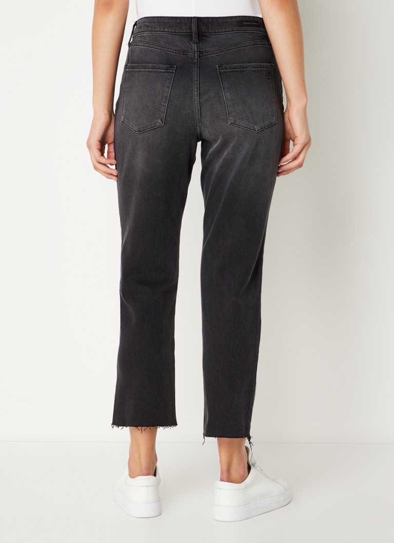 Articles Of Society Eleele high waist straight leg cropped jeans with colored wash
