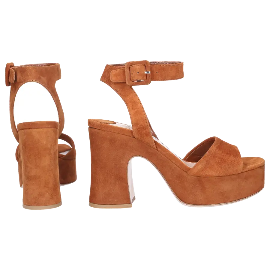 Miu Miu - Plateausandalen Veloursleder braun - braun
