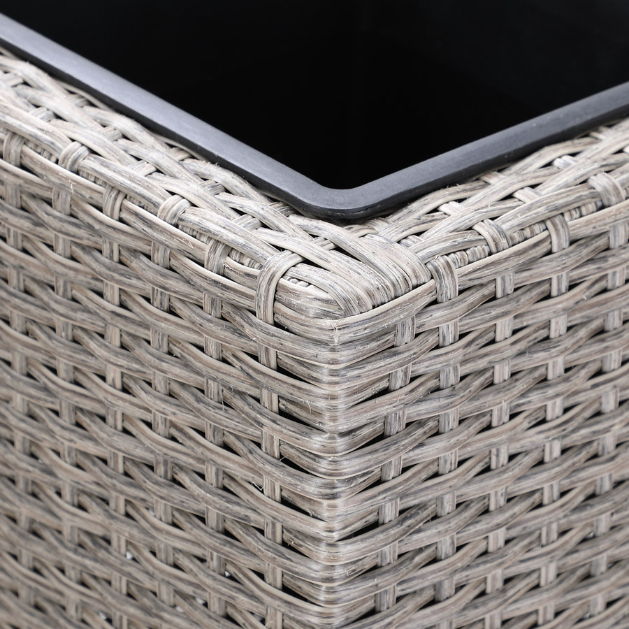 Casaria Blumenkasten Polyrattan 4er 95 x 60 x 27cm creme