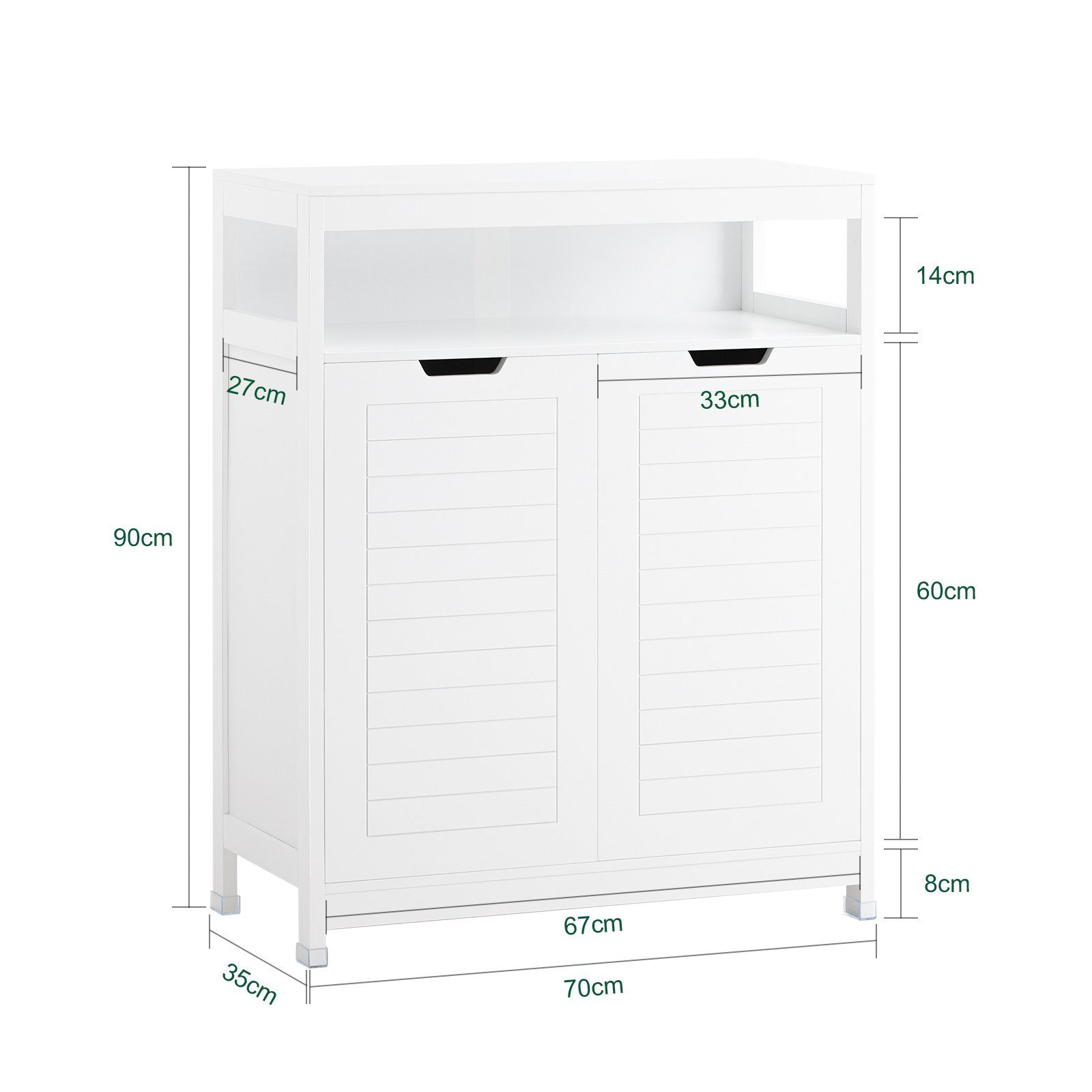 SoBuy Badkommode BZR121, Badzimmerschrank Kommode Sideboard Flurschrank Midischrank Badmöbel