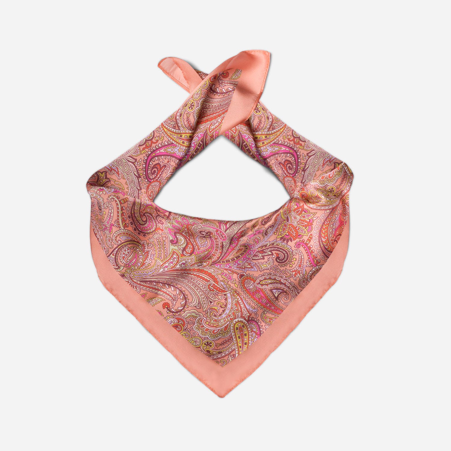 Foulard TEXTO saumon imprimé cachemire