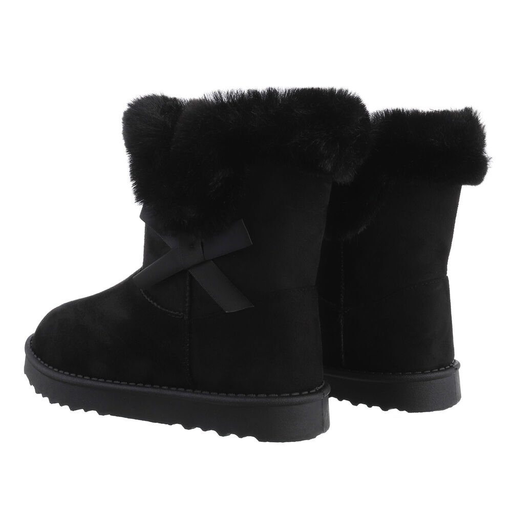 Ital-Design Damen Snowboots Freizeit Snowboots Flach Flache Stiefeletten in Schwarz