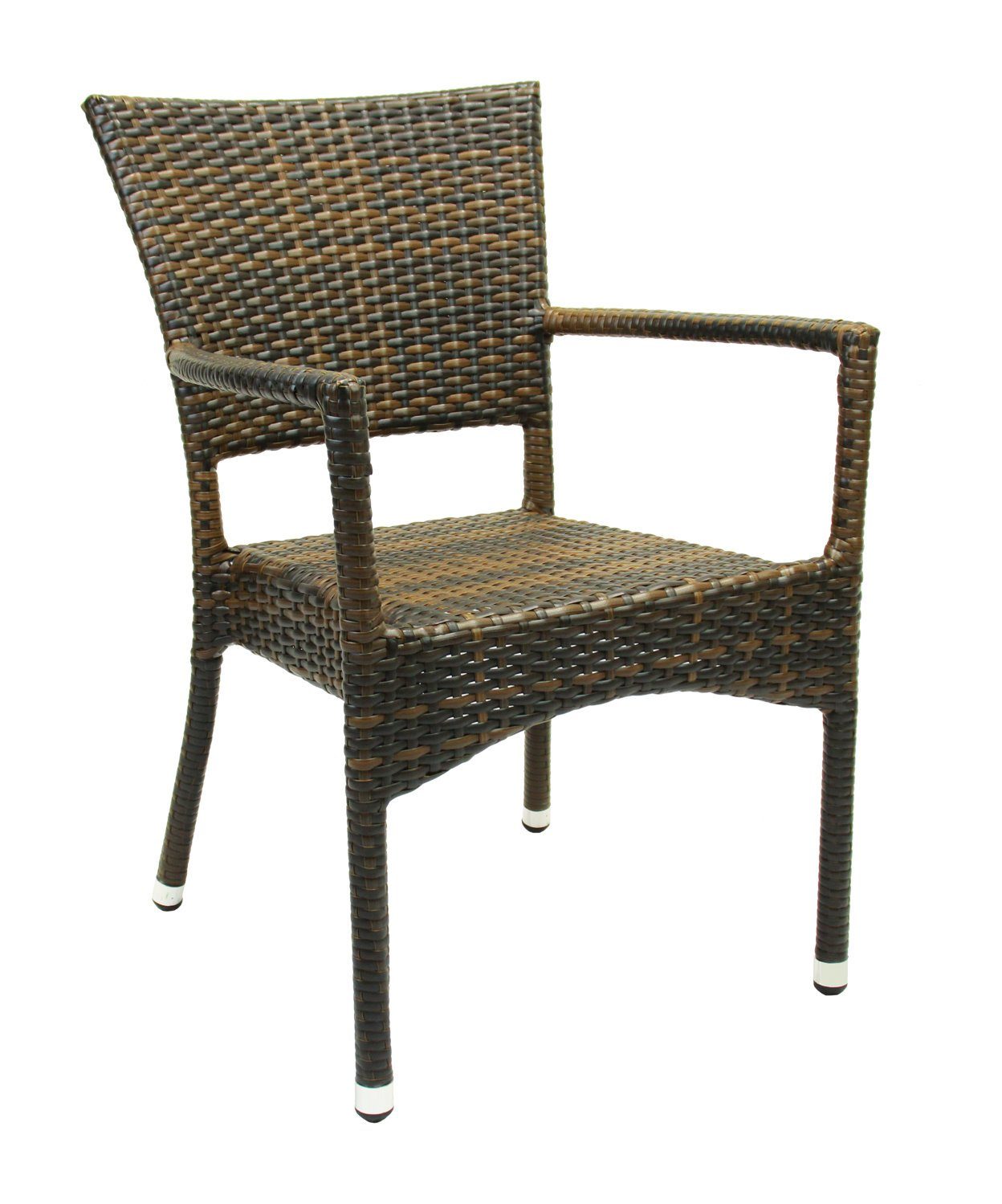Konway Stapelstuhl ROM (4 St), 4x KONWAY® ROM Stapelsessel Lederlook Premium Polyrattan Sessel