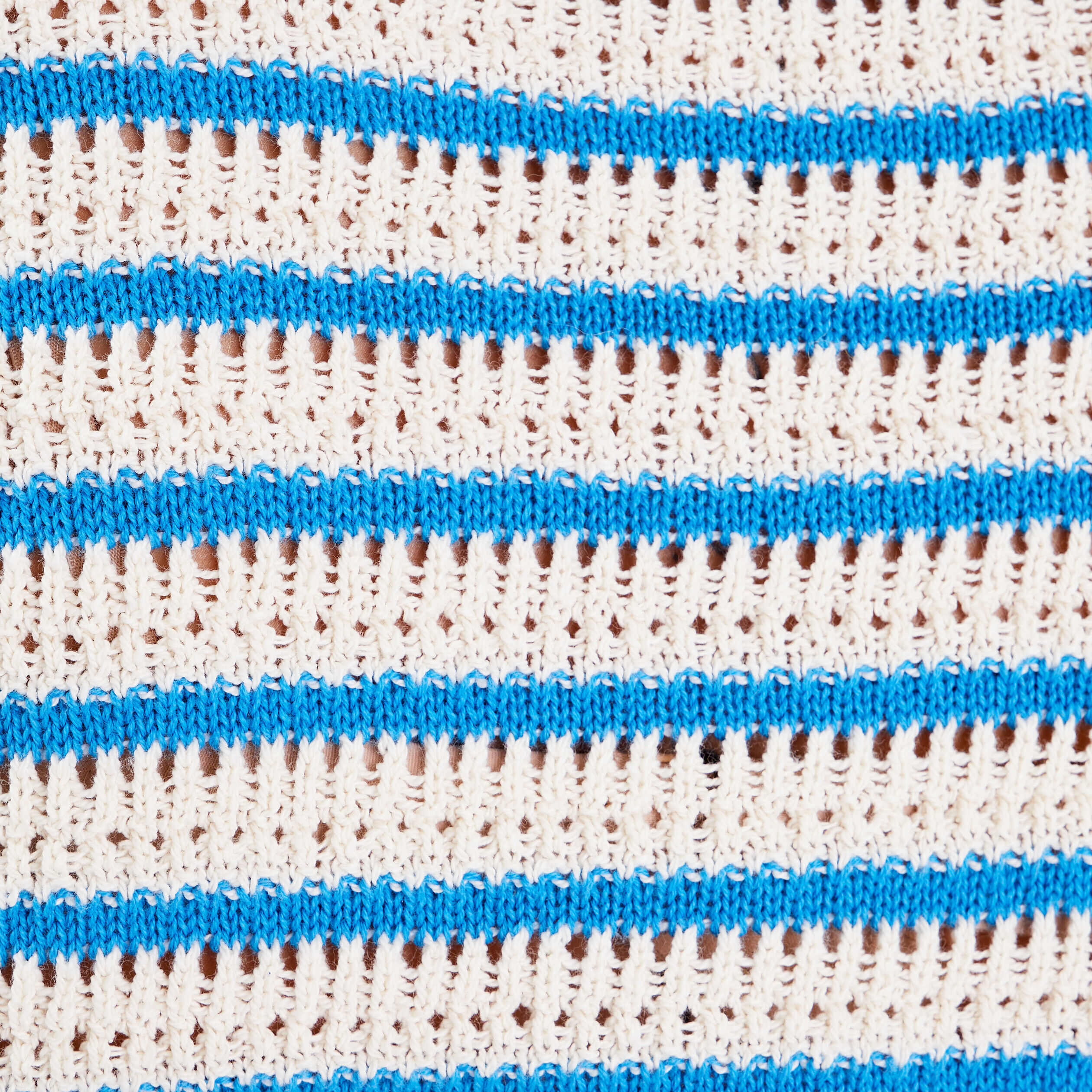 Pull manches longues ajouré bleu femme | Cache Cache