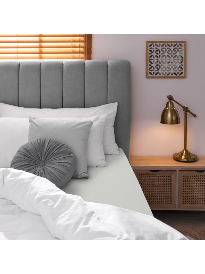 GMD Living Jersey Premium Spannbettlaken JANNEBY in Silber günstig kaufen
