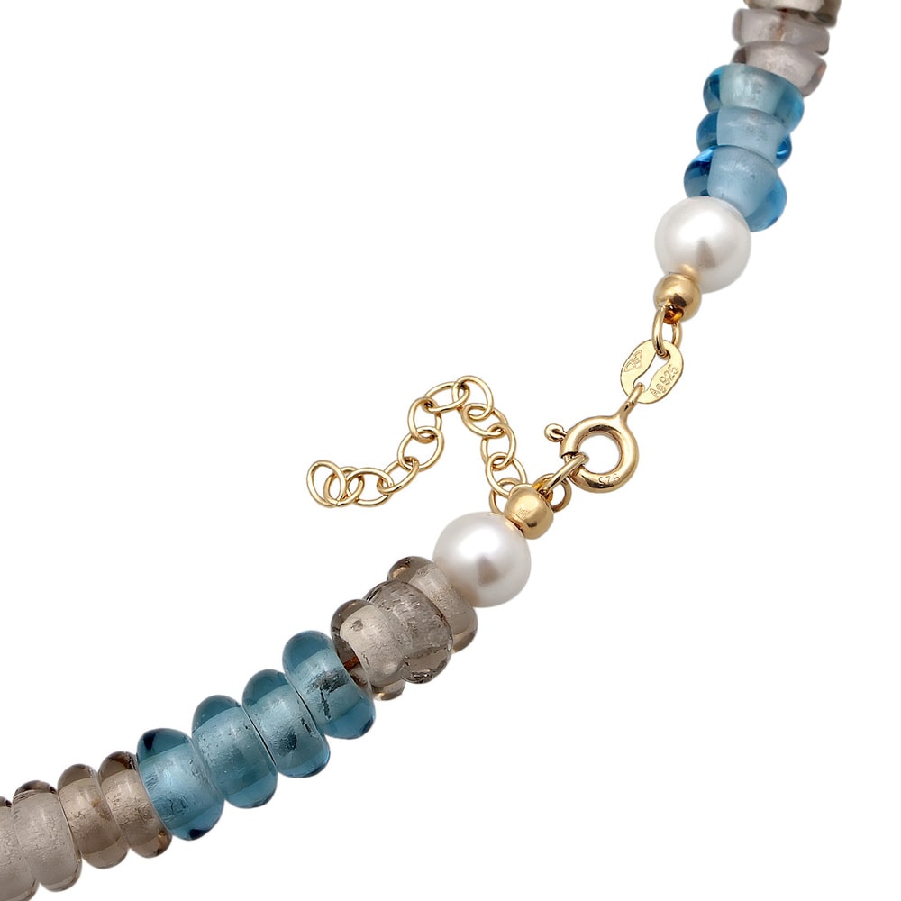 Elli Elli Collier Femmes Choker perles de verre tendance avec des perles de coquillage collier