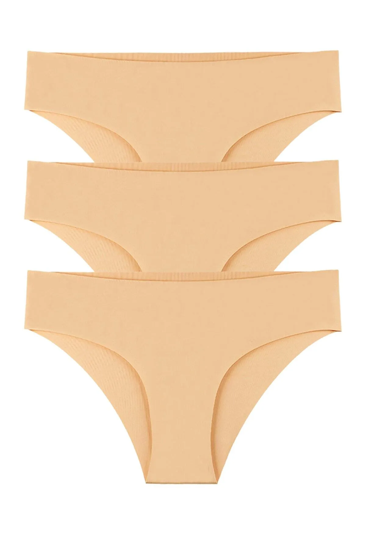 Sensu  Damen - Lasergeschnittene nahtlose Lycra-Höschen im 3er-Set, Hautfarben - Kts2018