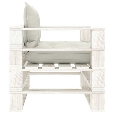 vidaXL Loungesofa Garten-Palettensofa mit Kissen in Beige Holz, 1 Teile