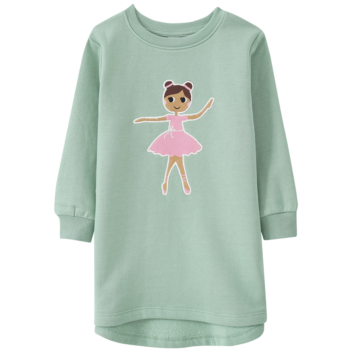Mädchen Sweatkleid mit Ballerina-Applikation