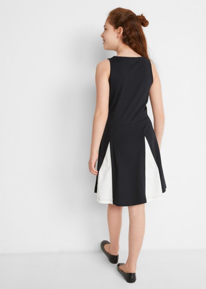 Mädchen Jerseykleid mit Einsätzen aus Bio-Baumwolle