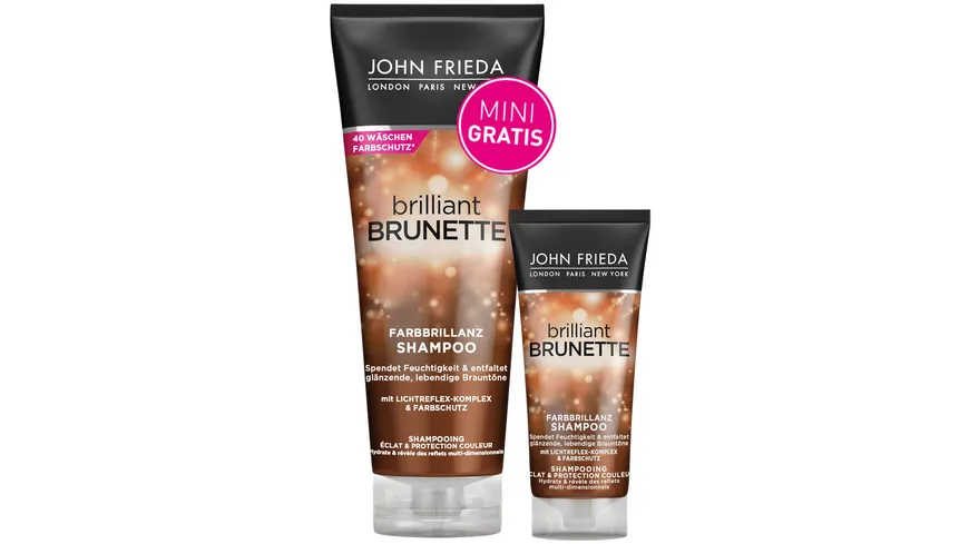 John Frieda Brilliant Brunette Farbbrillanz Shampoo + Mini 300 ml