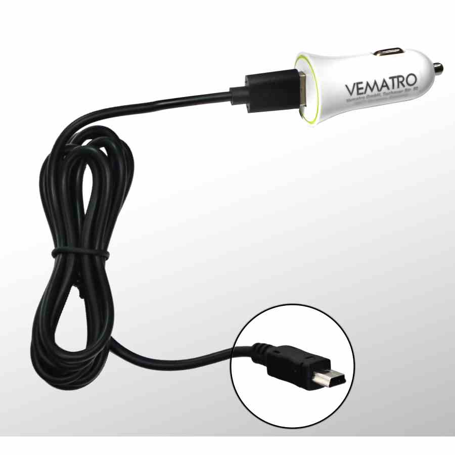 Vematro Navi KFZ-Ladekabel 1.2A mit Mini USB Ladebuchse, 1 Stück - ATU