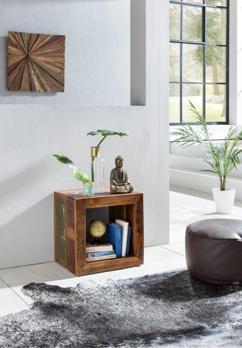 Wohnling Beistelltisch KALKUTTA Shabby Chic Recycling Mango